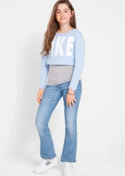 bonprix Mädchen 9-16 Jahre·Jeans|Bootcut-Jeans Mid Waist medium blue bleached