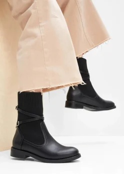bonprix Boots|Schuhe & Accessoires In Spezialgrößen·Elastischer Schaft|Boots schwarz
