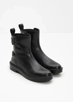 bonprix Gefütterte Winterschuhe|Boots|Boots aus Leder schwarz