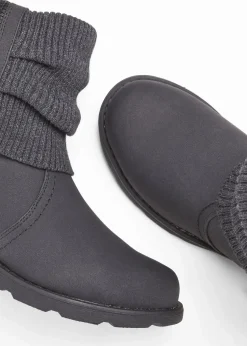 bonprix Boots|Schuhe & Accessoires In Spezialgrößen·Schuhe In Übergröße|Boots mit Strickeinsatz anthrazit
