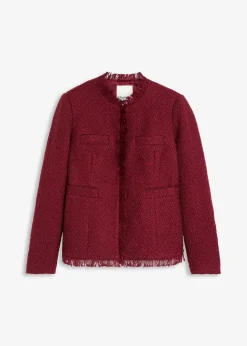 bonprix Jacken & Mäntel|Bekleidung·Hosen|Bouclé-Jacke rhododendronrot