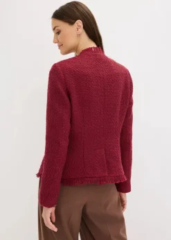 bonprix Jacken & Mäntel|Bekleidung·Hosen|Bouclé-Jacke rhododendronrot