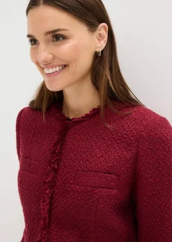 bonprix Jacken & Mäntel|Bekleidung·Hosen|Bouclé-Jacke rhododendronrot