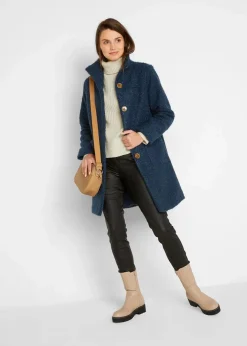 Bouclé-Mantel mit Taschen|bonprix New