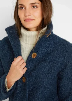 Bouclé-Mantel mit Taschen|bonprix New