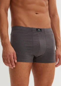 bonprix Wäsche|Große Größen|Boxershorts eng mit Baumwolle (3er Pack) anthrazit meliert + grau meliert