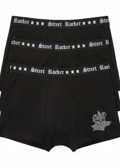 bonprix Boxershorts|Große Größen|Boxershorts eng mit Baumwolle (3er Pack) schwarz bedruckt