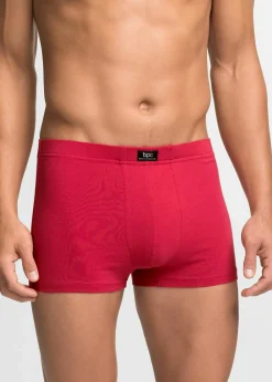 bonprix Wäsche|Große Größen|Boxershorts eng mit Baumwolle (3er Pack) azurblau + rot + schwarz