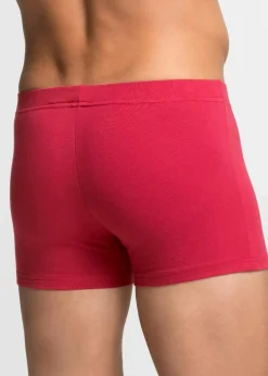 bonprix Wäsche|Große Größen|Boxershorts eng mit Baumwolle (3er Pack) azurblau + rot + schwarz