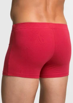 bonprix Wäsche|Große Größen|Boxershorts eng mit Baumwolle (3er Pack) azurblau + rot + schwarz