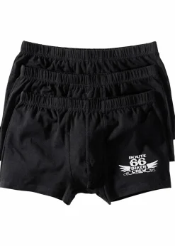 bonprix Boxershorts|Große Größen|Boxershorts eng mit Baumwolle (3er Pack) schwarz + silbergrau