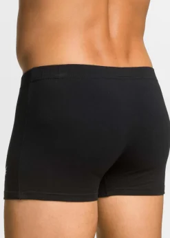 bonprix Boxershorts|Große Größen|Boxershorts eng mit Baumwolle (3er Pack) schwarz + silbergrau