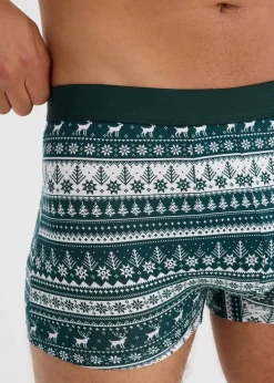 bonprix Boxershorts|Große Größen|Boxershorts eng mit Baumwolle (3er Pack) tiefgrün+dunkelrot+tiefblau bedruckt