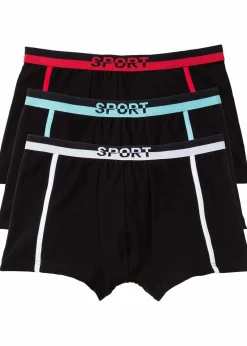 bonprix Boxershorts|Große Größen|Boxershorts eng mit Baumwolle (3er Pack) schwarz