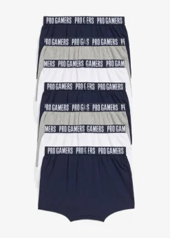 bonprix Mehrfachpacks|Jungen·Unterwäsche|Boxershorts mit weicher Baumwolle (7er Pack) weiß+hellgrau meliert+dunkelblau