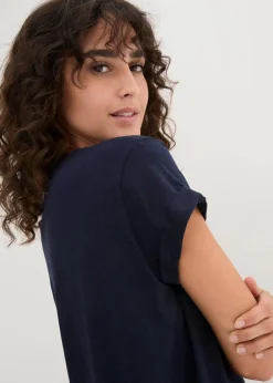 Boxy-Longshirt mit kurzen Ärmeln|bonprix Clearance