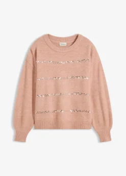 Boxy-Pullover mit Pailletten|bonprix New