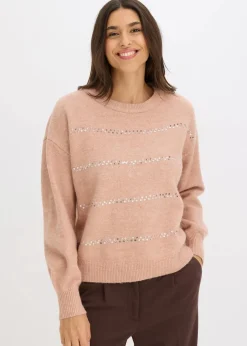 Boxy-Pullover mit Pailletten|bonprix New
