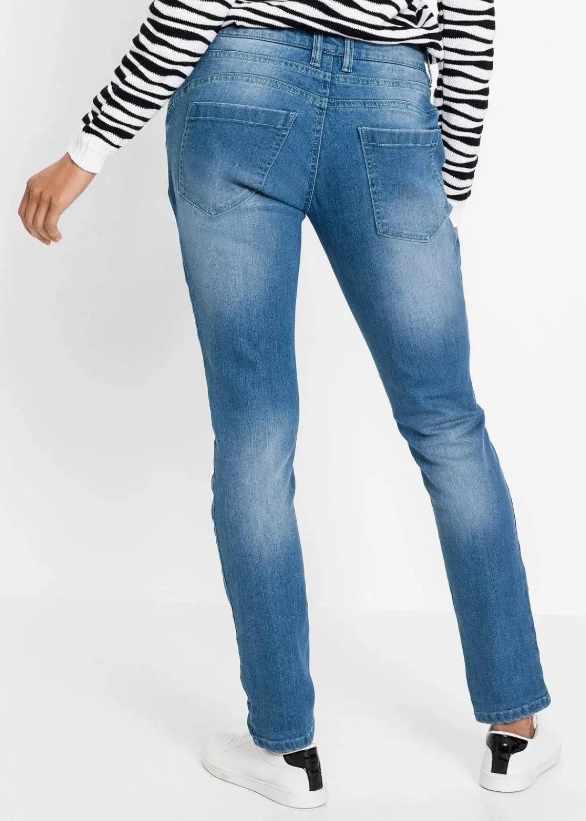 bonprix Bekleidung·Shirts & Tops|Nachhaltigere Materialien|Boyfriend Jeans Mid Waist blau denim