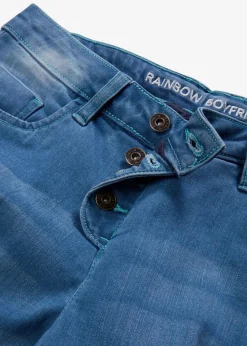 bonprix Bekleidung·Shirts & Tops|Nachhaltigere Materialien|Boyfriend Jeans Mid Waist blau denim