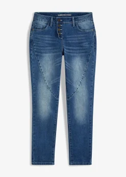 bonprix Bekleidung·Shirts & Tops|Jeans|Boyfriend-Jeans dunkelblau denim used