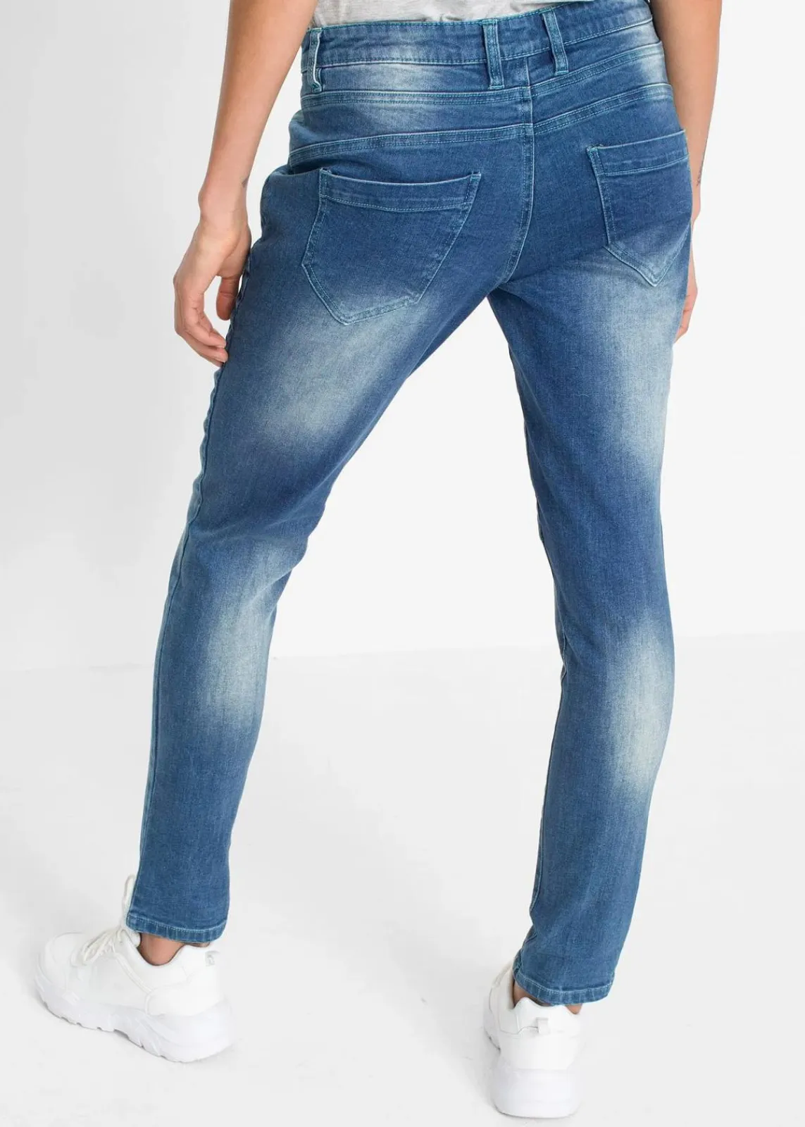 bonprix Bekleidung·Shirts & Tops|Jeans|Boyfriend-Jeans dunkelblau denim used