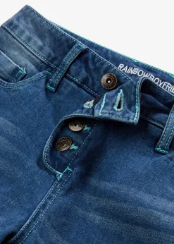 bonprix Bekleidung·Shirts & Tops|Jeans|Boyfriend-Jeans dunkelblau denim used