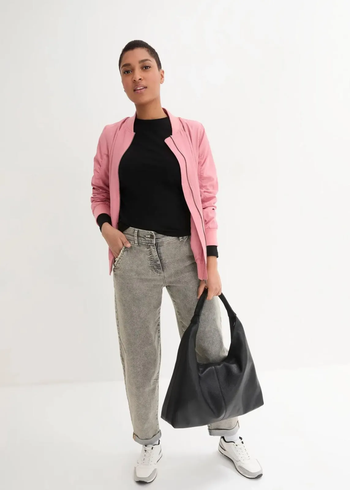 bonprix Bekleidung·Shirts & Tops|Jeans|Boyfriend-Jeans mit Vintagewaschung grau denim