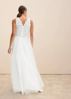 bonprix Kurzgrößen|Bekleidung·Pullover & Strickjacken|Brautkleid aus Tüll und Spitze