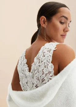 bonprix Kurzgrößen|Bekleidung·Pullover & Strickjacken|Brautkleid aus Tüll und Spitze