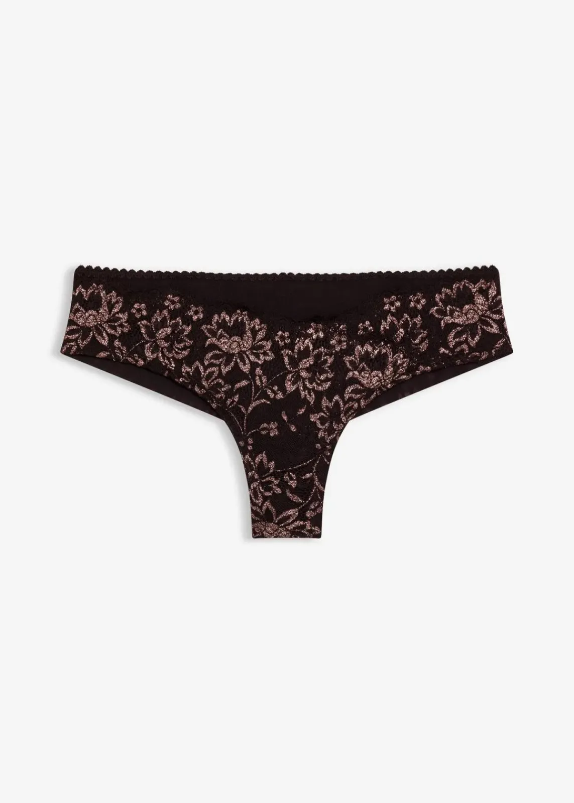 bonprix Wäsche·Dessous|Wäsche·Höschen|Brazilslip mit Glitzergarn schwarz/kupfer