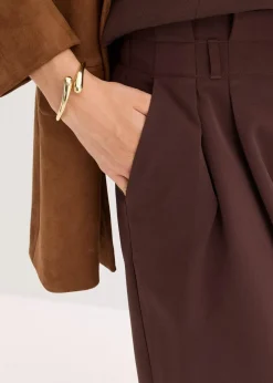 bonprix Hosen|Bekleidung·Kleider|Bundfaltenhose dunkelbraun