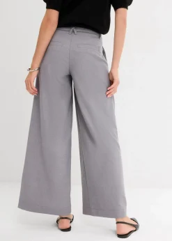 bonprix Hosen|Bekleidung·Kleider|Bundfaltenhose hellgrau meliert