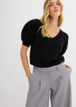 bonprix Hosen|Bekleidung·Kleider|Bundfaltenhose hellgrau meliert