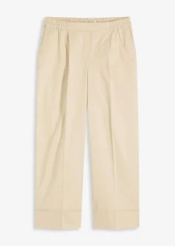 bonprix Bekleidung·Kleider|Hosen|Bundfaltenhose aus Baumwollstretch hellsand