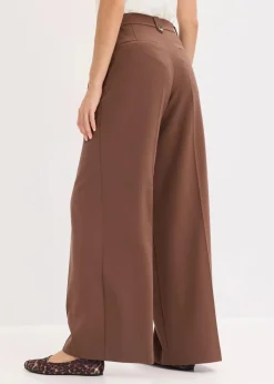 bonprix Bekleidung·Kleider|Hosen|Bundfaltenhose aus fließendem Viskose-Mix braun