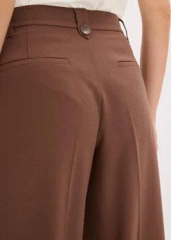 bonprix Bekleidung·Kleider|Hosen|Bundfaltenhose aus fließendem Viskose-Mix braun