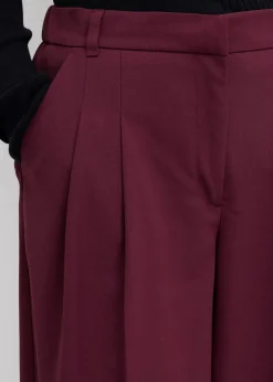 bonprix Bekleidung·Kleider|Hosen|Bundfaltenhose mit Bequembund und Schlitz weinrot
