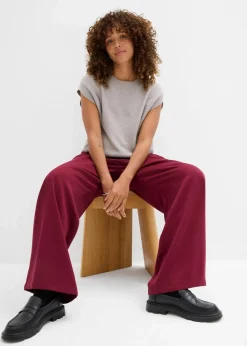 bonprix Bekleidung·Kleider|Hosen|Bundfaltenhose mit Bindeband dunkelbeere