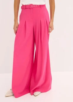 Bundfaltenhose mit Gürtel (2tlg-Set)|bonprix Clearance