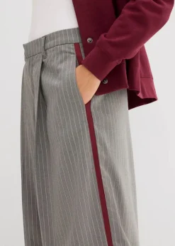 bonprix Bekleidung·Kleider|Hosen|Bundfaltenhose mit Kontraststreifen dunkelgrau meliert