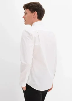 bonprix Große Größen|Hemden|Business-Hemd aus reiner Baumwolle, Regular Fit weiß