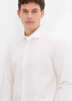 bonprix Große Größen|Hemden|Business-Hemd aus reiner Baumwolle, Regular Fit weiß