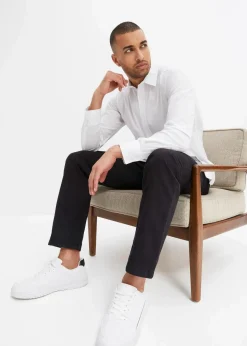 bonprix Hemden|Große Größen|Business-Hemd mit Stretch, Slim Fit weiß