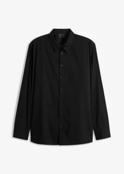 bonprix Hemden|Große Größen|Business-Hemd mit Stretch, Regular Fit schwarz