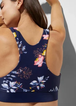 bonprix Nachhaltigere Materialien|Bikinis|Bustier Bikini zum Wenden (2-tgl. Set) blau gemustert