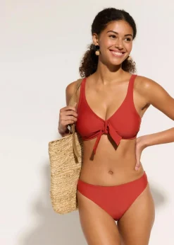 bonprix Nachhaltigere Materialien|Bademode·Bikinis|Bustier-Bikini mit Bindeband (2-tlg.Set) rostorange