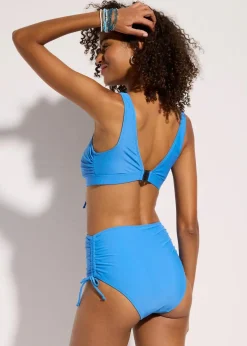 bonprix Nachhaltigere Materialien|Bikinis|Bustier-Bikini mit Bindebändern (2-tlg.Set) mittelblau
