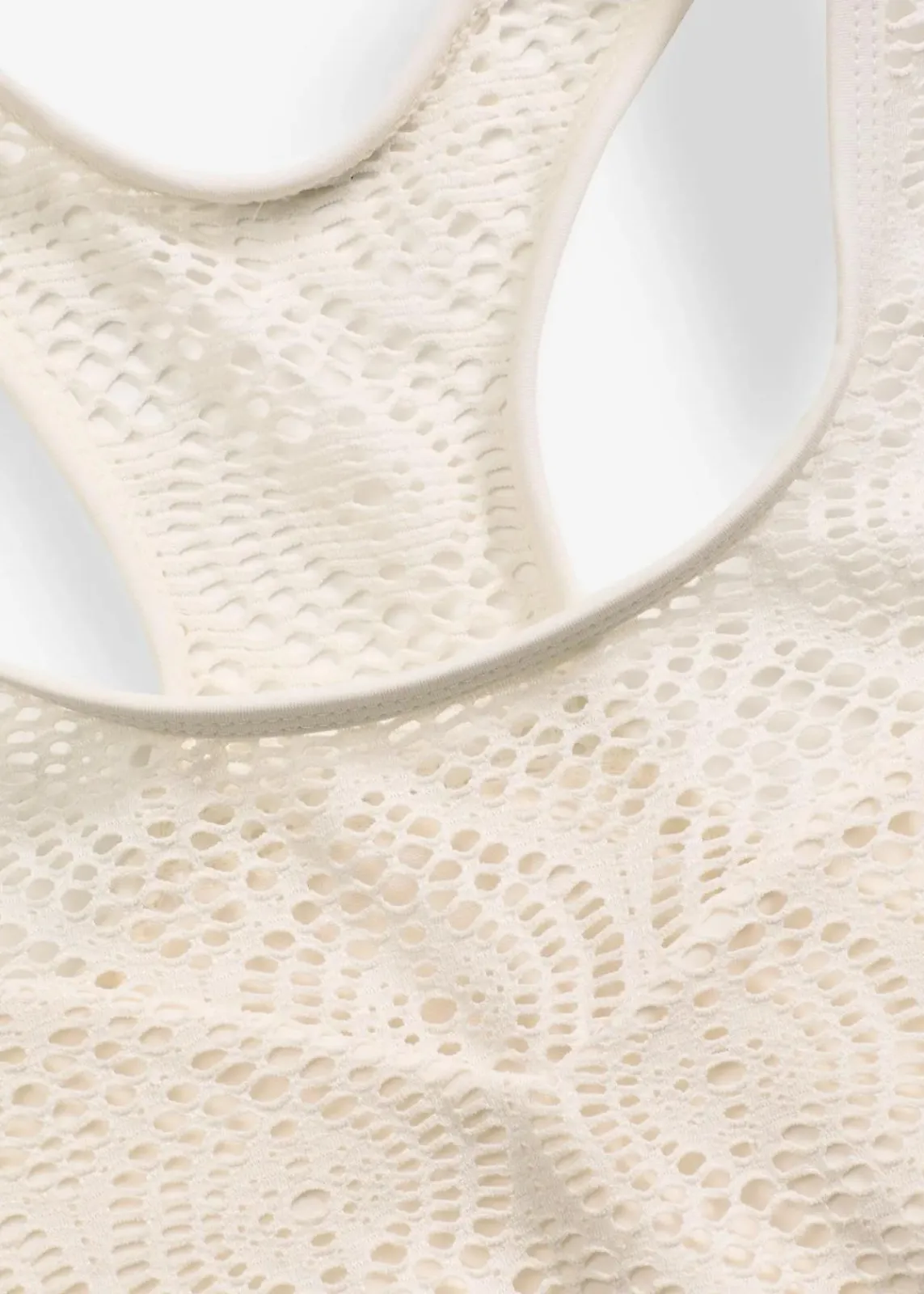 bonprix Bademode·Bikinis|Bademode·Mix & Match|Bustier-Bikinioberteil mit Spitze wollweiß