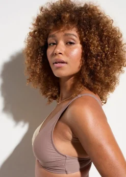 bonprix Nachhaltigere Materialien|Mix & Match|Bustier-Bikinioberteil mit Twistdetail braun/beige